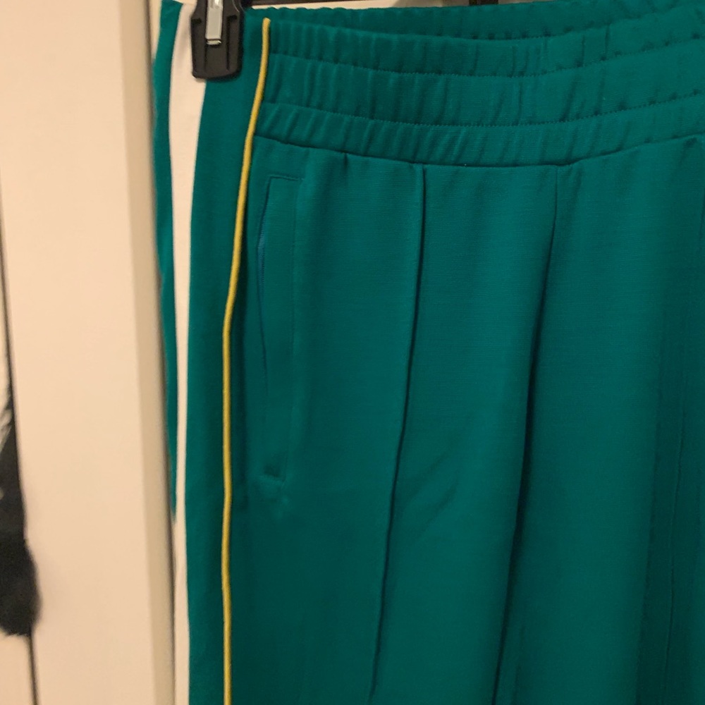 Teal track pants